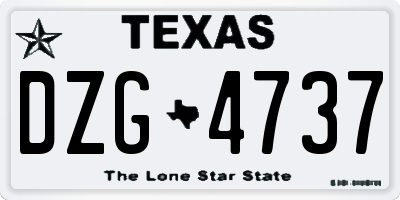 TX license plate DZG4737
