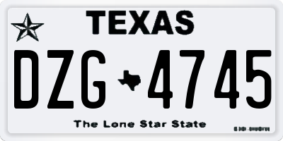 TX license plate DZG4745