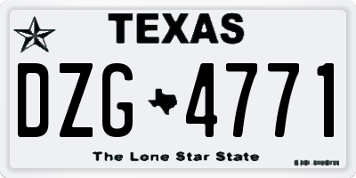 TX license plate DZG4771