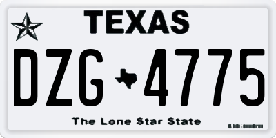 TX license plate DZG4775