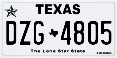 TX license plate DZG4805