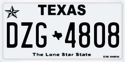 TX license plate DZG4808