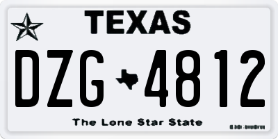 TX license plate DZG4812