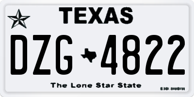 TX license plate DZG4822