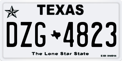 TX license plate DZG4823