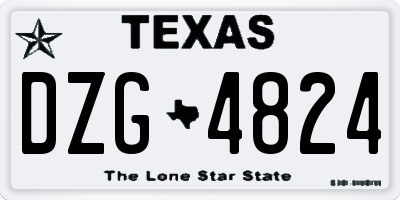 TX license plate DZG4824
