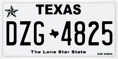 TX license plate DZG4825