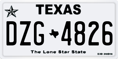 TX license plate DZG4826