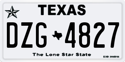 TX license plate DZG4827