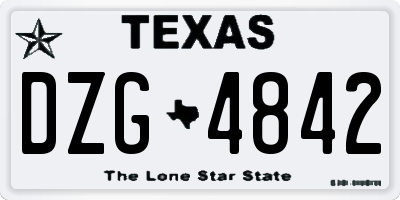 TX license plate DZG4842