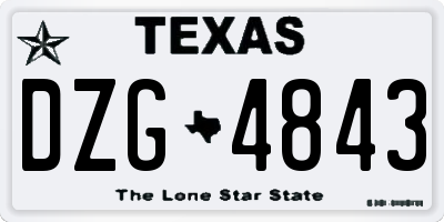 TX license plate DZG4843