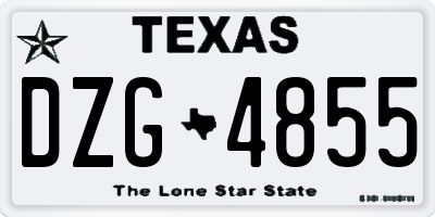 TX license plate DZG4855