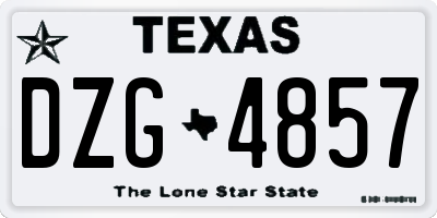 TX license plate DZG4857