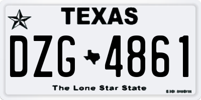 TX license plate DZG4861