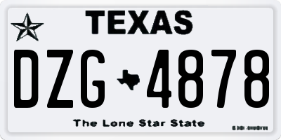 TX license plate DZG4878