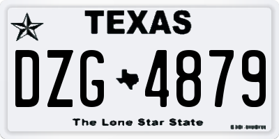 TX license plate DZG4879