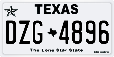 TX license plate DZG4896