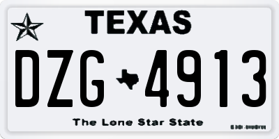 TX license plate DZG4913