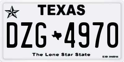 TX license plate DZG4970