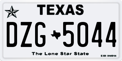 TX license plate DZG5044