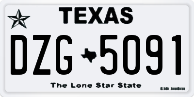 TX license plate DZG5091
