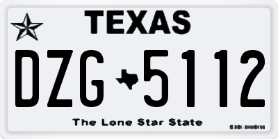 TX license plate DZG5112