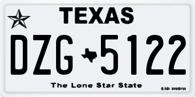 TX license plate DZG5122
