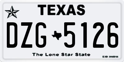 TX license plate DZG5126