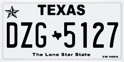 TX license plate DZG5127