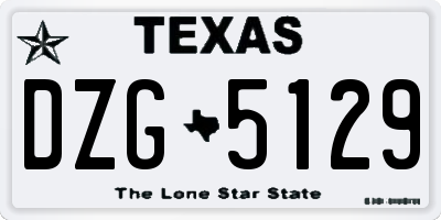 TX license plate DZG5129