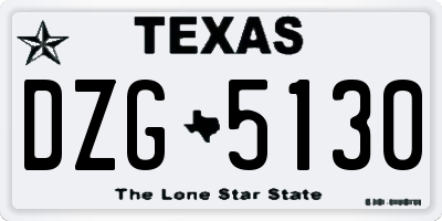 TX license plate DZG5130