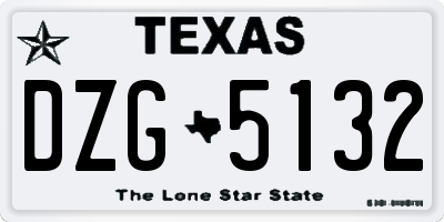 TX license plate DZG5132