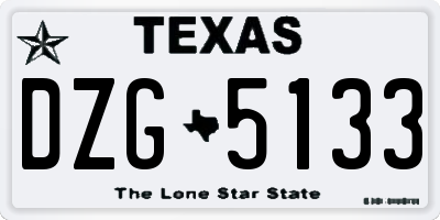 TX license plate DZG5133