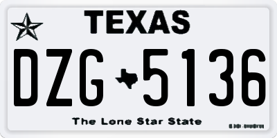 TX license plate DZG5136