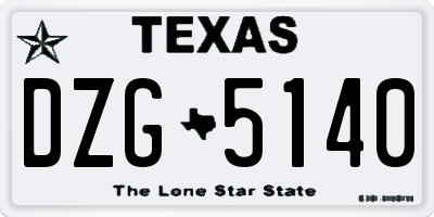 TX license plate DZG5140