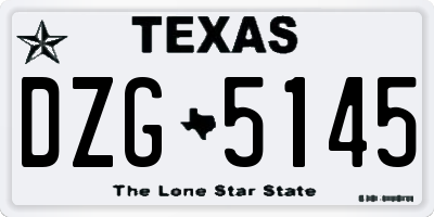 TX license plate DZG5145