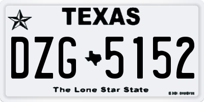 TX license plate DZG5152