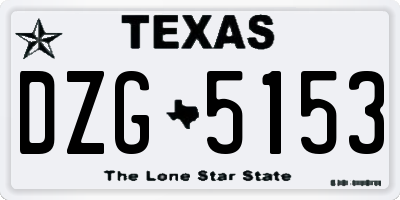 TX license plate DZG5153