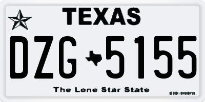 TX license plate DZG5155