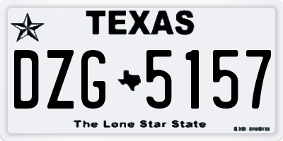TX license plate DZG5157