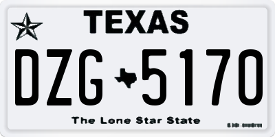 TX license plate DZG5170