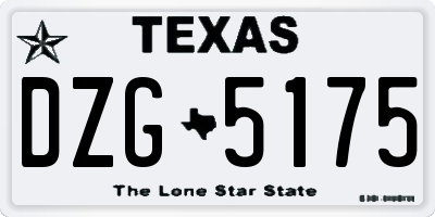 TX license plate DZG5175