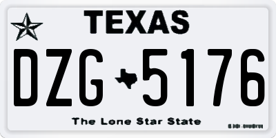 TX license plate DZG5176