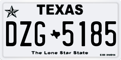 TX license plate DZG5185