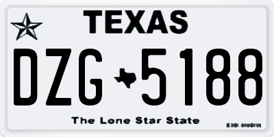 TX license plate DZG5188