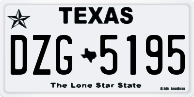 TX license plate DZG5195
