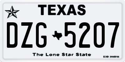 TX license plate DZG5207