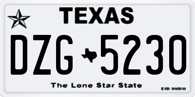 TX license plate DZG5230
