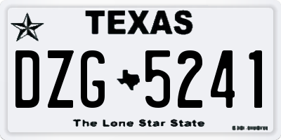 TX license plate DZG5241