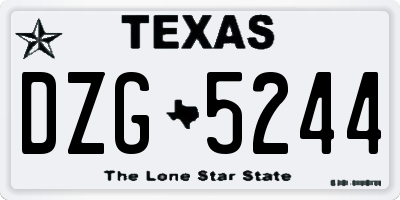 TX license plate DZG5244